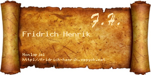 Fridrich Henrik névjegykártya