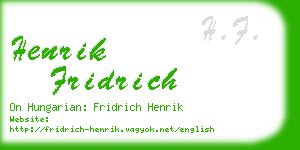 henrik fridrich business card